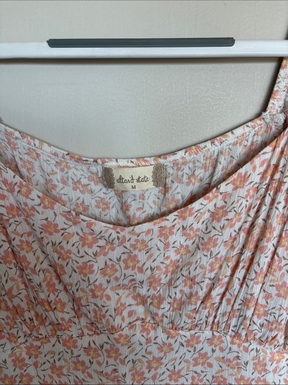 Altar’d State Floral Babydoll Mini Dress Size Medium Cottagecore - Picture 2 of 6